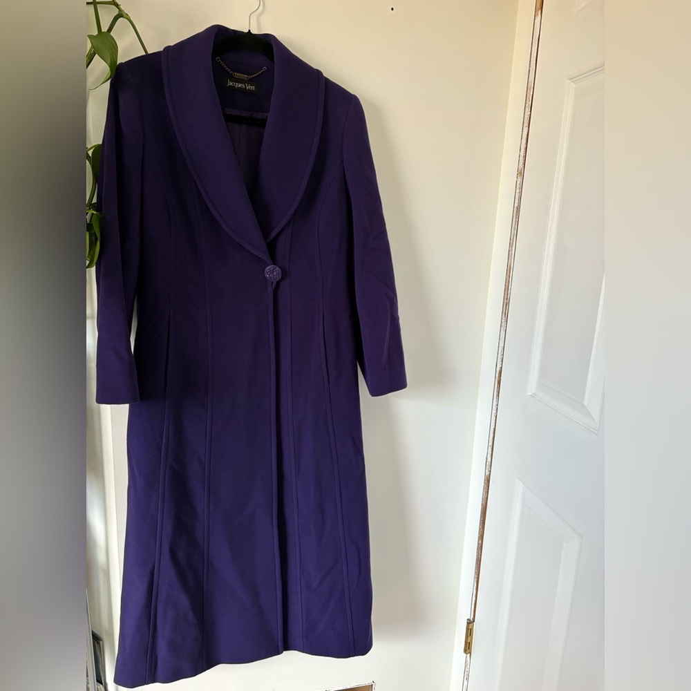 Vintage Jacques Vert Women's Purple Trench Coat - Picture 2 of 9